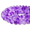 Violet Chalcedony Floating Jades Natural Stone 15" Smooth Loose Spacer Beads 4/6/8/10/12mm for Jewelry Making DIY Bracelets Charms Accessories
