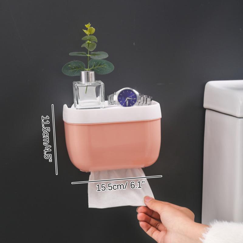 Wasserdichte Wandhalterung Toilettenpapierhalter Regal Toilettenpapierrollen-Papierrollen-Aufbewahrungsregal Aufbewahrungsbox Tablettregal Badezimmerzubehör