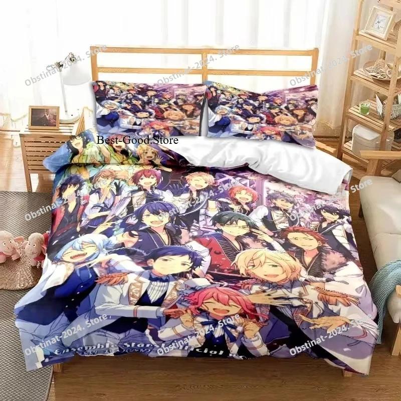 New Anime Rock Band Ensemble Stars All Season Twin Bedding Set 3 Piece Comforter Set Bed Duvet Cover Double King Comforter Cover