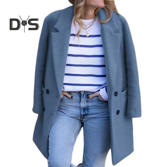 Casaco de inverno feminino trespassado gola virada para baixo mangas compridas botões cardigan plus size comprimento médio casaco de lã para exterior