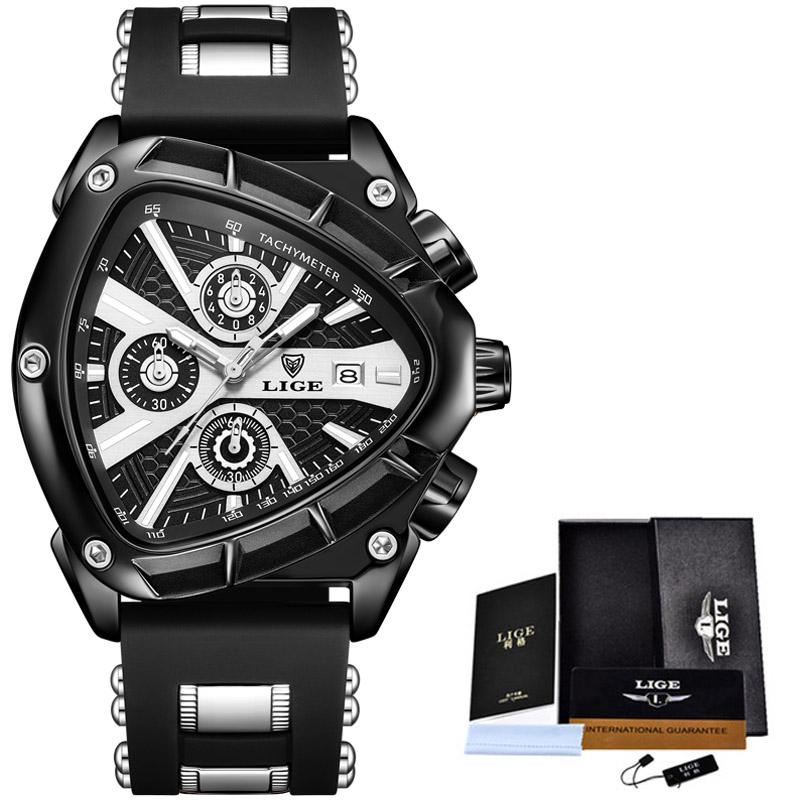Business Sport Men's Quartz Wristwatches Fashion Military Silicone Watch for Men Waterproof Date Chronograph Montre Homme