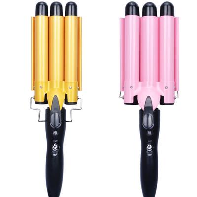 Professional Ceramic Triple Barrel Curler Manual Hair Curler Styler Marchine Hair Waver Styling Tool