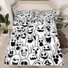 Halloween Cartoon Ghost Pattern Bed Hat Four-Piece Bedding Set Bedroom Dormitory Bedding Decoration