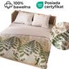 FERNA bedding set 160x200 cm - satin cotton, beige, botanical pattern