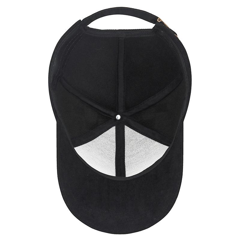 Autumn Winter Embroidery Letters Corduroy Cap Men Women Velvet Warm Baseball Cap