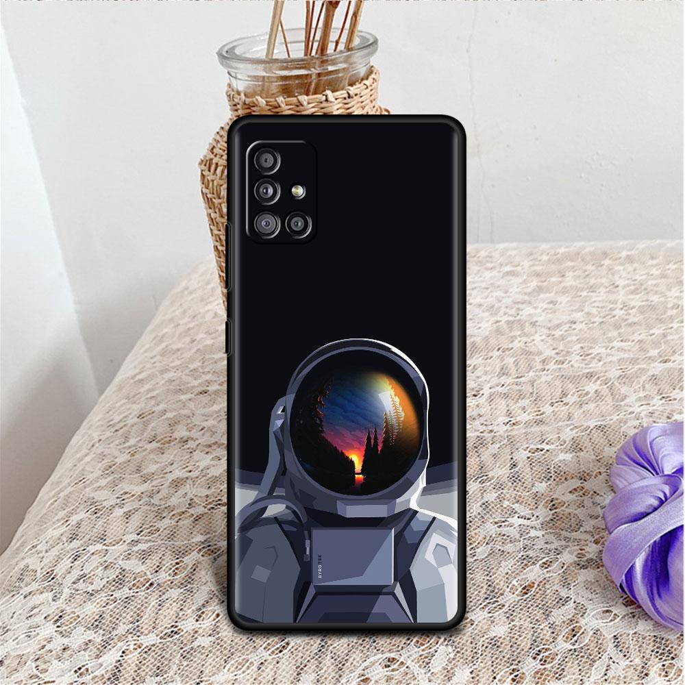 Hülle für Samsung Galaxy A52 A12 A51 A32 A71 A21s A22 A11 A02s A03 A23 A13 A53 A41 A31 A72 Weiche Handyhülle Cooler Einsamer Astronaut