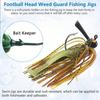 5pcs Colorful Bass Fishing Jigs - Weedless Football Swim Jigs with Metal Head & Silicone Skirt, Stainless Steel Flipping Lures