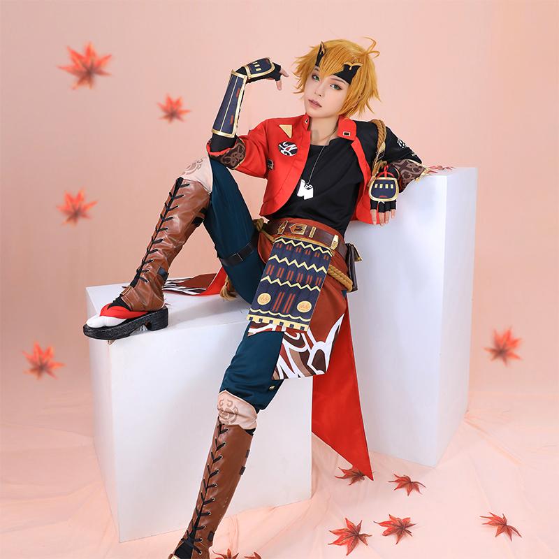 Game Genshin Impact Tohma Cosplay Costume Thoma Cosplay Costume For Man Halloween Cosplay Full Set With Headwear
