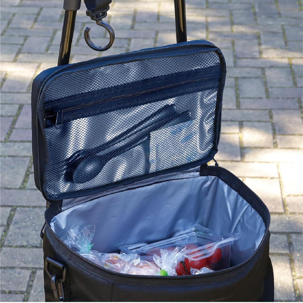 CB Japan Nákupní vozík Velká kapacita 20L Taška 2WAY Design Nosnost 15kg Chladicí nákupní vozík manévrovací Vozík/Přes rameno