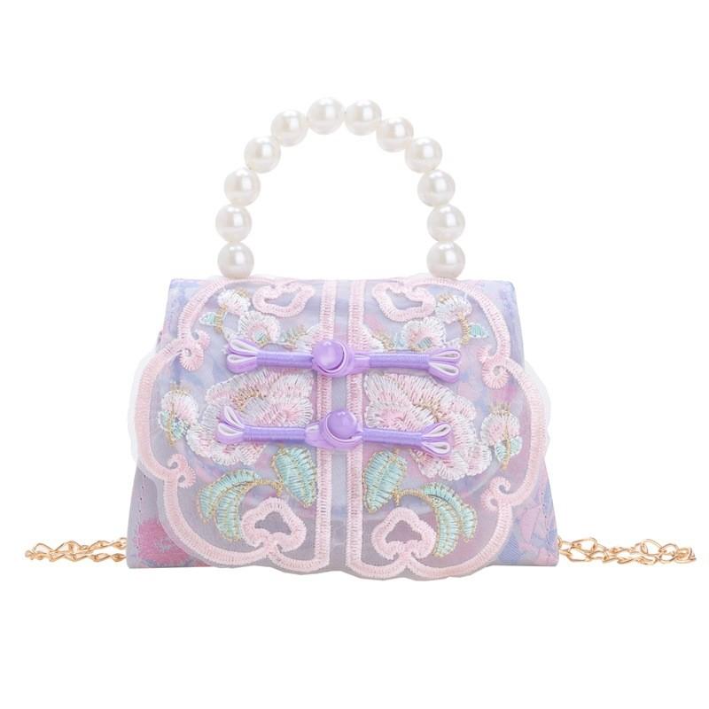 Decoration Pearl Cute Children Crossbody Bag With Chain Suitable For Daily