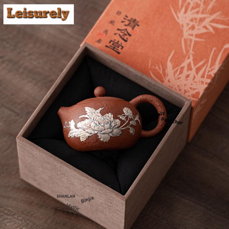 170ml Gilt Silver Peony Xishi Teapot Traditional Tea Infuser Pot Tea Making Kettle With Strainer Cafes Accessories Decoration