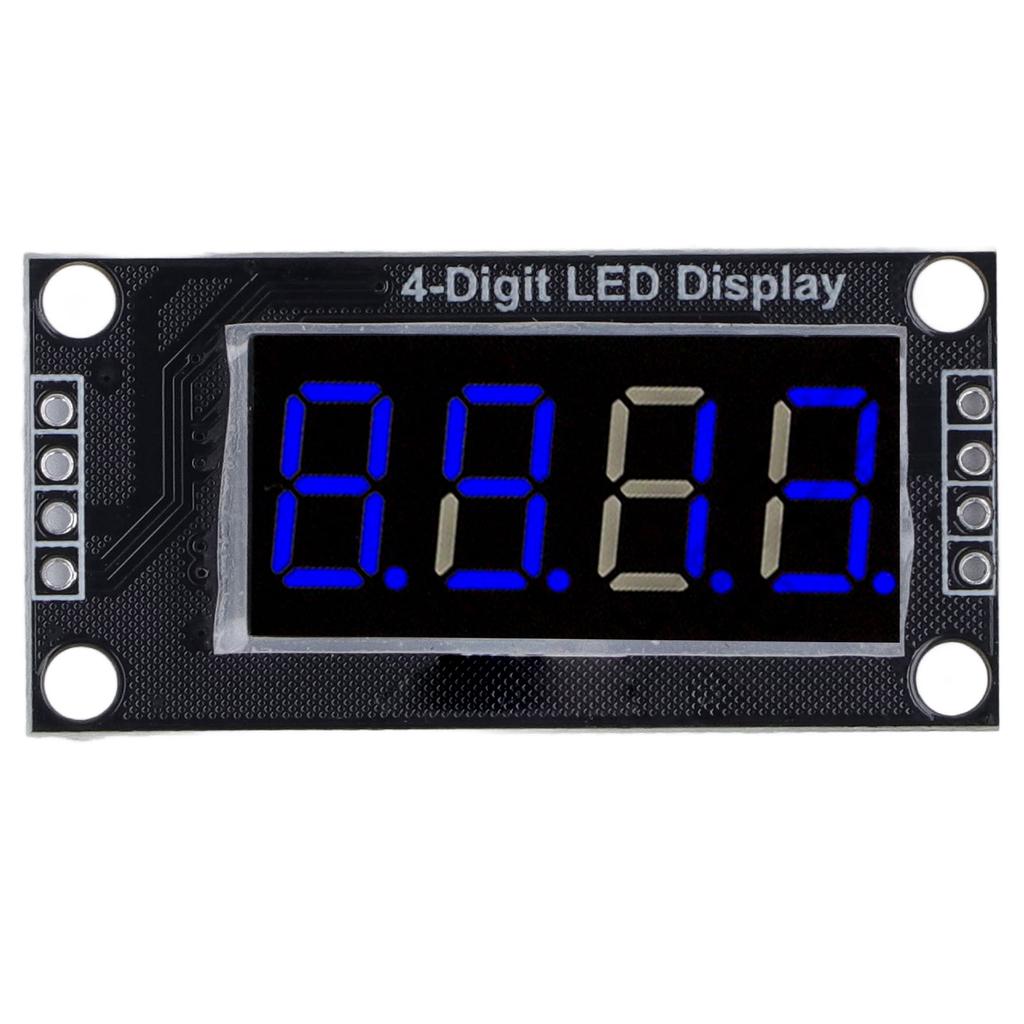 4 Digit Tube LED 7 Segment Display TM1637 Driver Digital Optoelectronic Module Blue 0.36in
