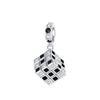 925 Silver Rubik Cube Rotatable Chrams Pendents Creative Stainless Funny Beads Metal DIY Bracelet Keychain Fine Jewelry