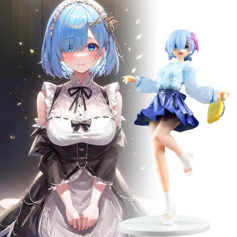 Zero To From Another World Rem Figurine Jk Skirt Anime Model Toys Statuary Gift