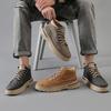 Men’s Black Boots Hiking Shoes Casual Sport Shoes Outdoor Khaki High Top Walking Shoes Plus Size