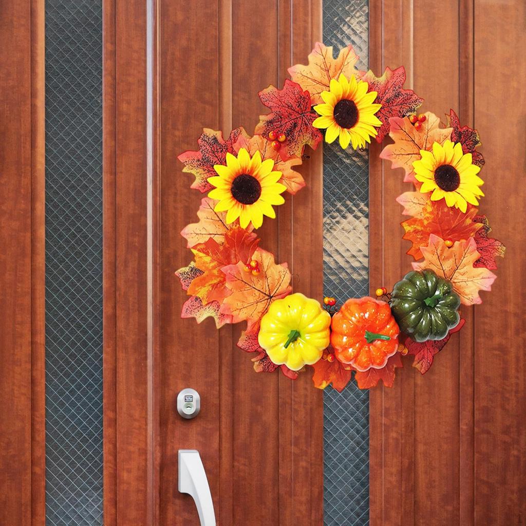 Halloween Artificial Wreath Hanging Decorations Desktop Maple Leaves Decorative
