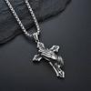 Mens Stainless Steel Jesus Christ Face Crucifix Cross Pendant Necklace Fashionable And Religious