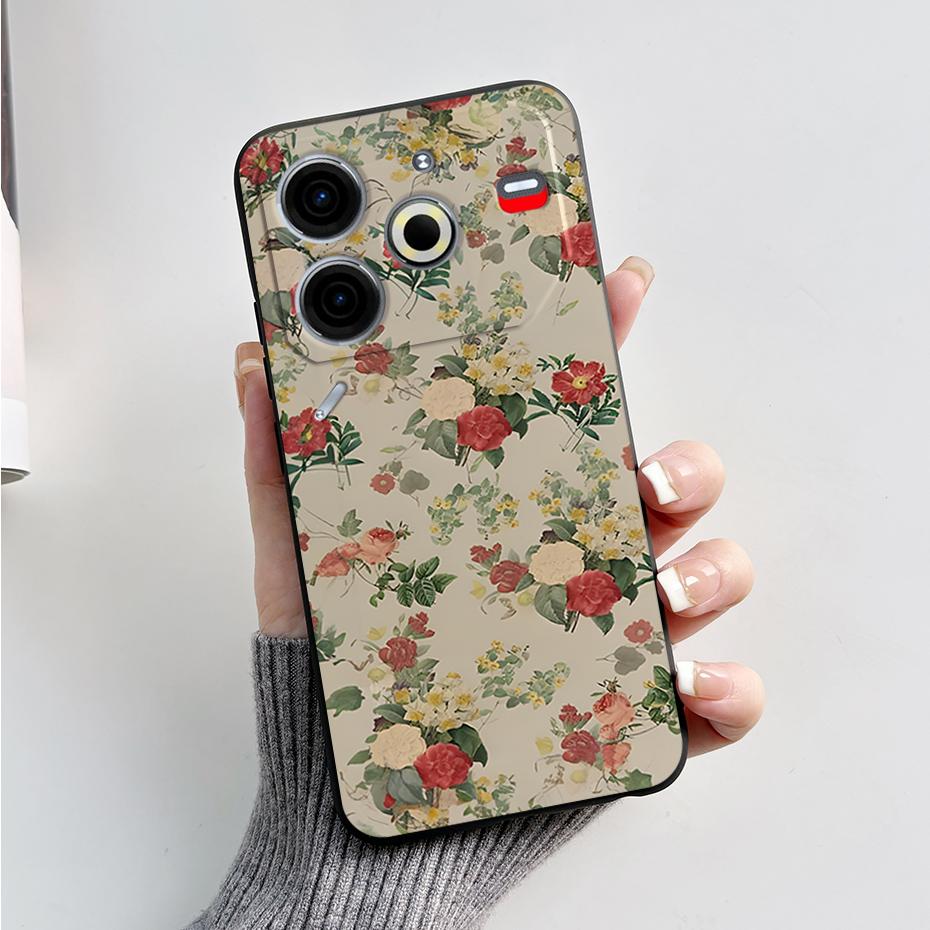 6.78" For Tecno Pova 6 Neo Case Pova6 Neo Back Cover Stylish Pattern Black Silicone Soft Phone Cases For Tecno Pova 6 Neo Fundas