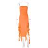 Fashion Style Women's Clothing 2024 Summer New Fashion Sexy Stylish Wrapped Chest Irregular Dress