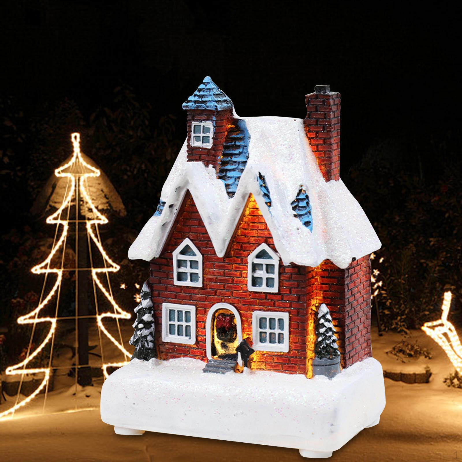 

Рождественская деревенская сцена украшения дома мини фигурки украшения для праздника Style D_Other