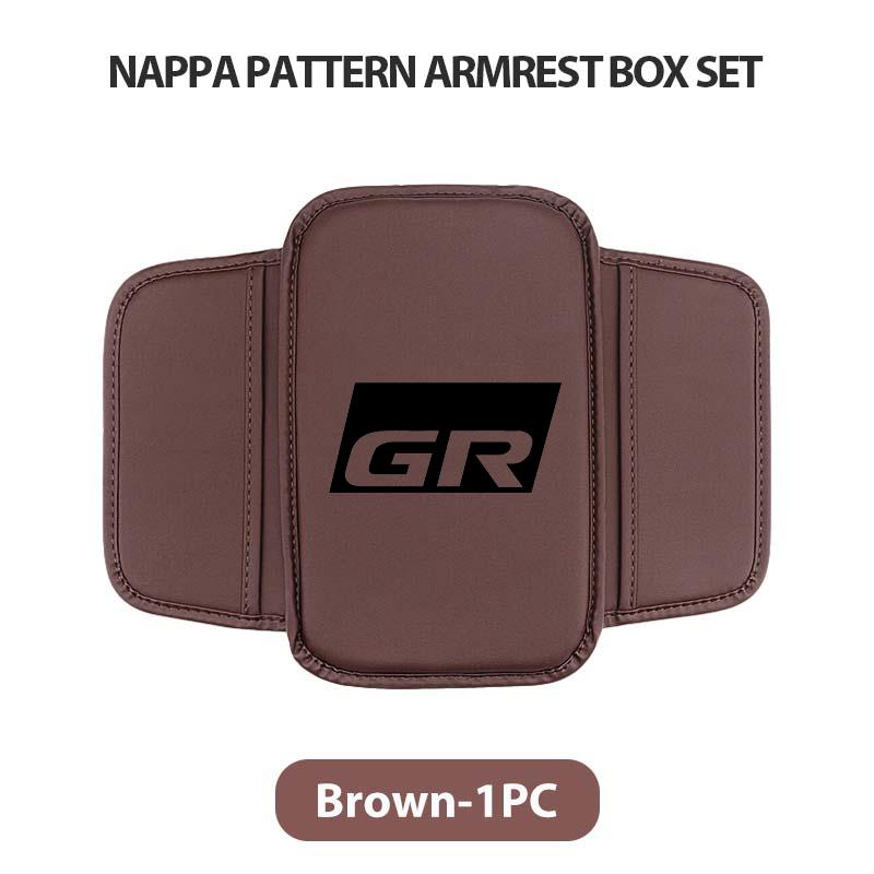 For Toyota Leather Car Armrest Box Cushion Side Storage Pocket Protector Cover GR Sport Crown RAV4 Yaris Land Cruiser Corolla