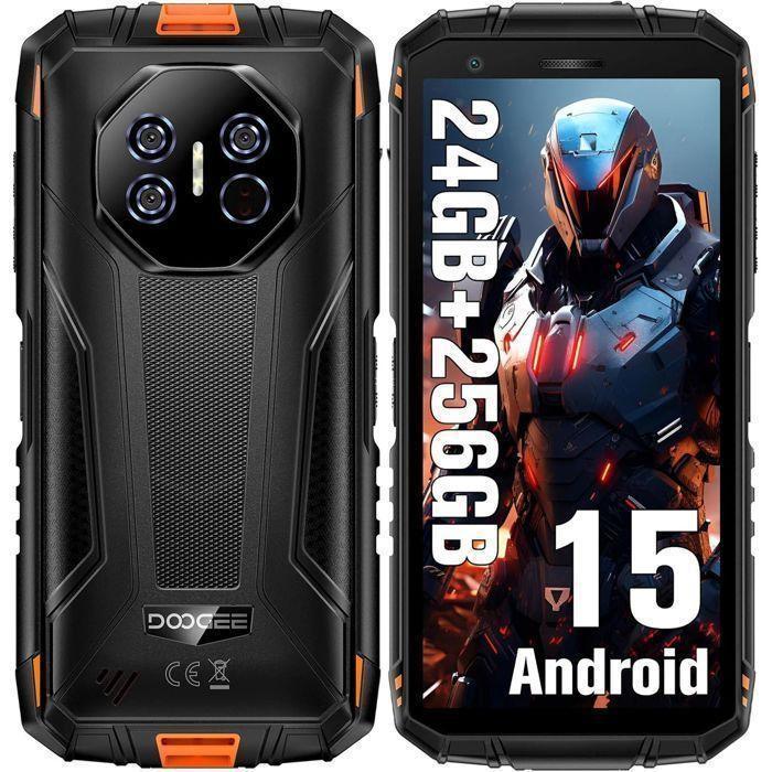 DOOGEE Fire 3 Ultra Telephone Portable Incassable 24Go+256Go 5.5'' 8350mAh Smartphone Robuste Android 15 Dural SIM 4G/NFC Orange