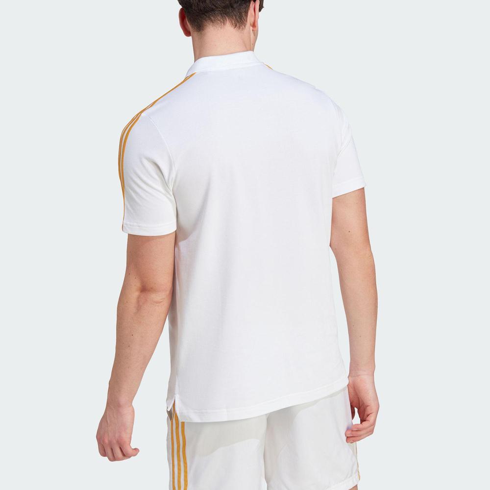 Adidas Logo Stripe Print Casual Short Sleeve T-Shirt Men Tops White HY0607