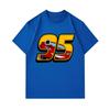 Men's 100% Cotton Crew Neck Short Sleeve T-Shirt, Cool 95 Racing Car Print Casual Comfortable Tee, Soft Breathable Summer Daily Wear Top for Racing Lo