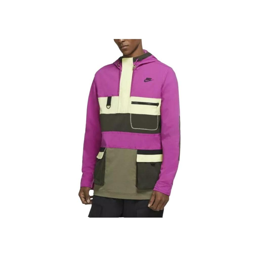 Nike Jaqueta com Capuz Patchwork Multicolor Bolso Grande Roupas Esportivas Masculinas jaquetas CU4220-564