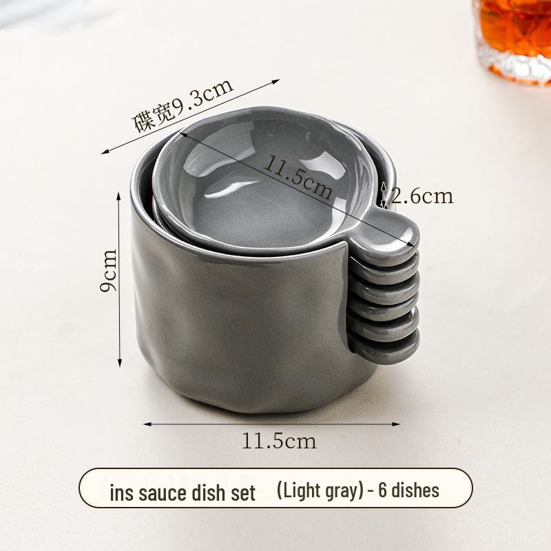 Ceramic Cream-Style Dipping Dish for Seasonings and Sauces