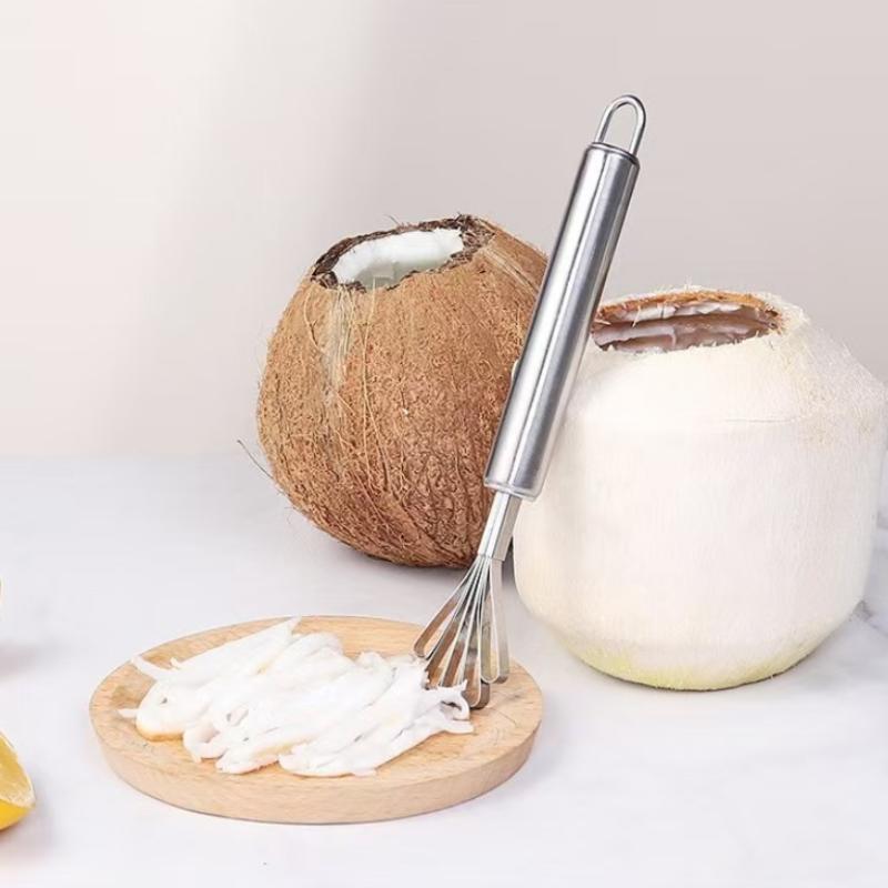 Edelstahl Kokosnussreibe Mehrzweck-Kokosfleisch-Entfernungswerkzeug Melone Obst Gemüse Fischschupper Küchenbedarf