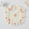 Ruffle Baby Drool Bibs: Pure Cotton Printed Lace Bibs