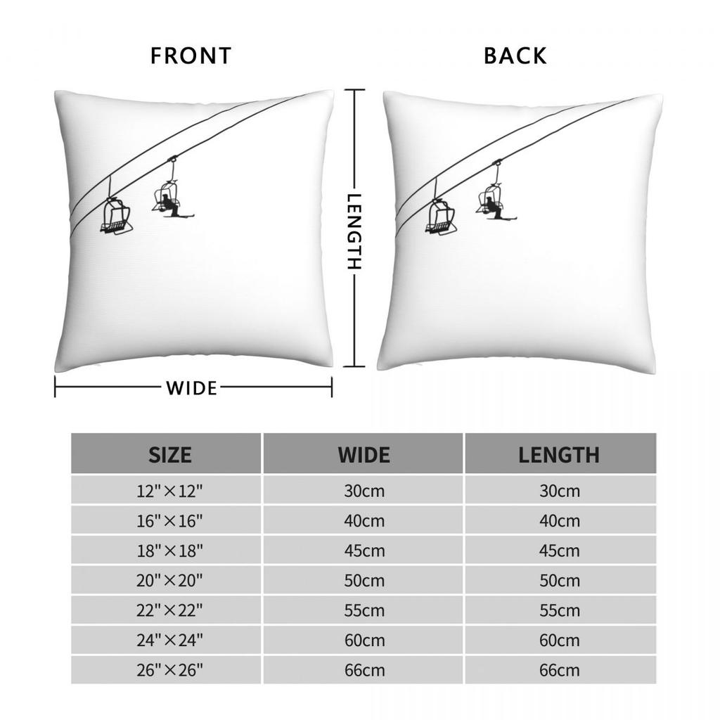 Ski Lift Black And White Pillowcase Polyester Linen Velvet Printed Zip Decorative Throw Pillow Case Home Cushion Cover