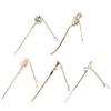 Hanfu Hair Stick Chinese Style Floral Women Hairpins Beads Tassel Decor Hair Fork Medium To Thick Hair Bun Accessories