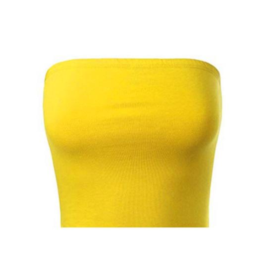Women Sexy Solid Color Strapless Cropped Mini Bustier Slim Elastic Tube Top