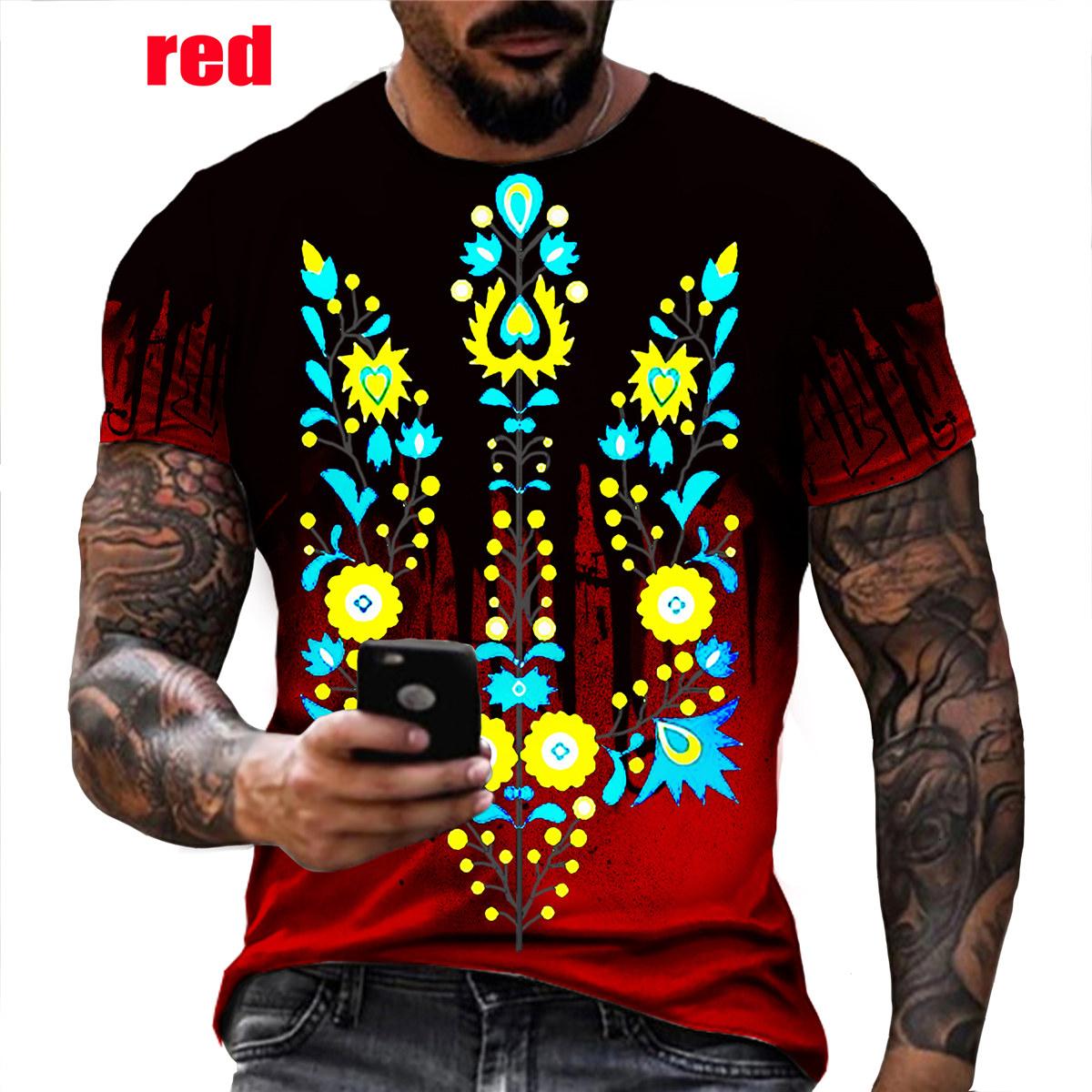 

Ukrainian T-Shirts Men 3D Vintage Print Flag Short Sleeve Harajuku Top Oversized Shirts for Male Clothing 4823 6XL