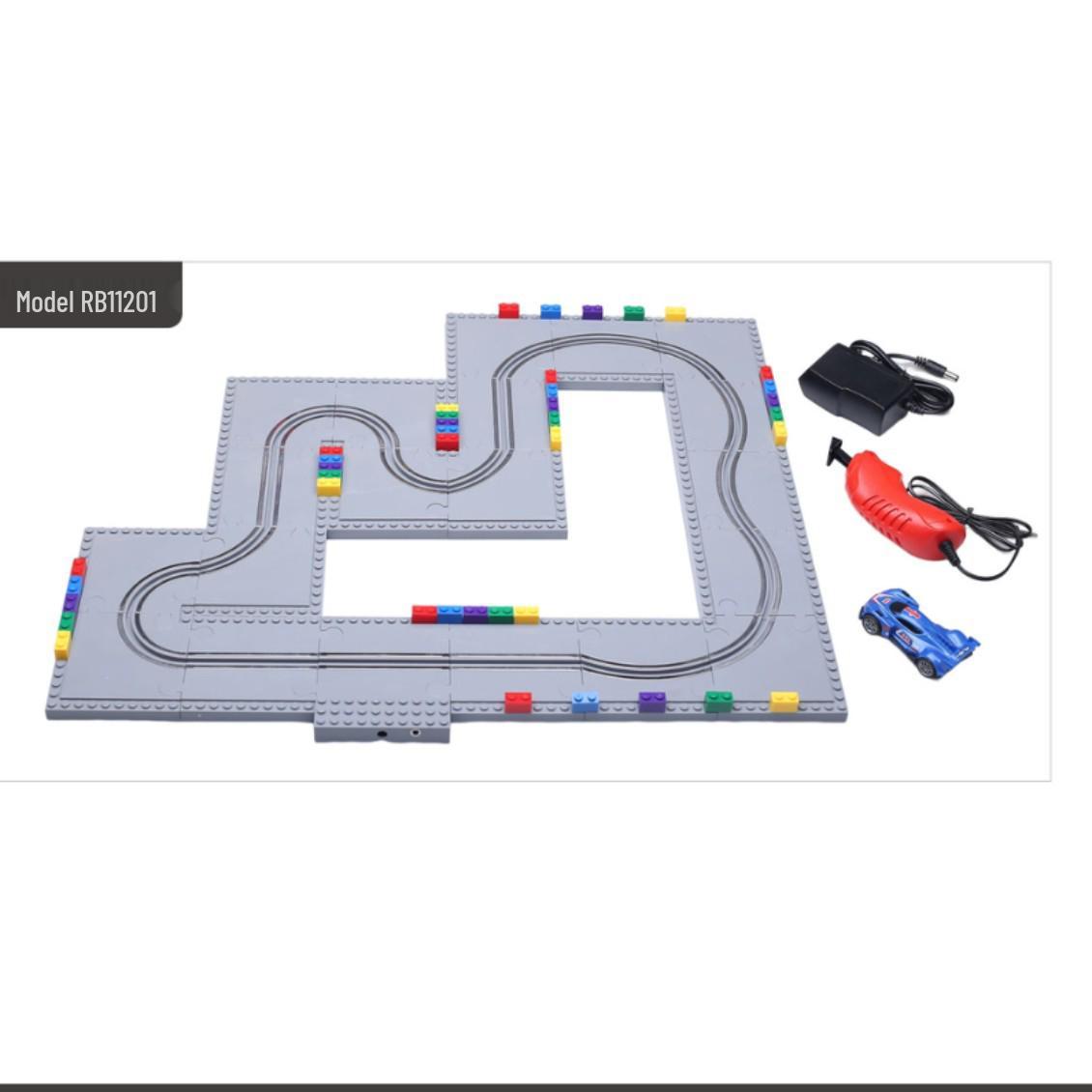 

Kids Electric Remote Control Racing Track and Building Blocks Set