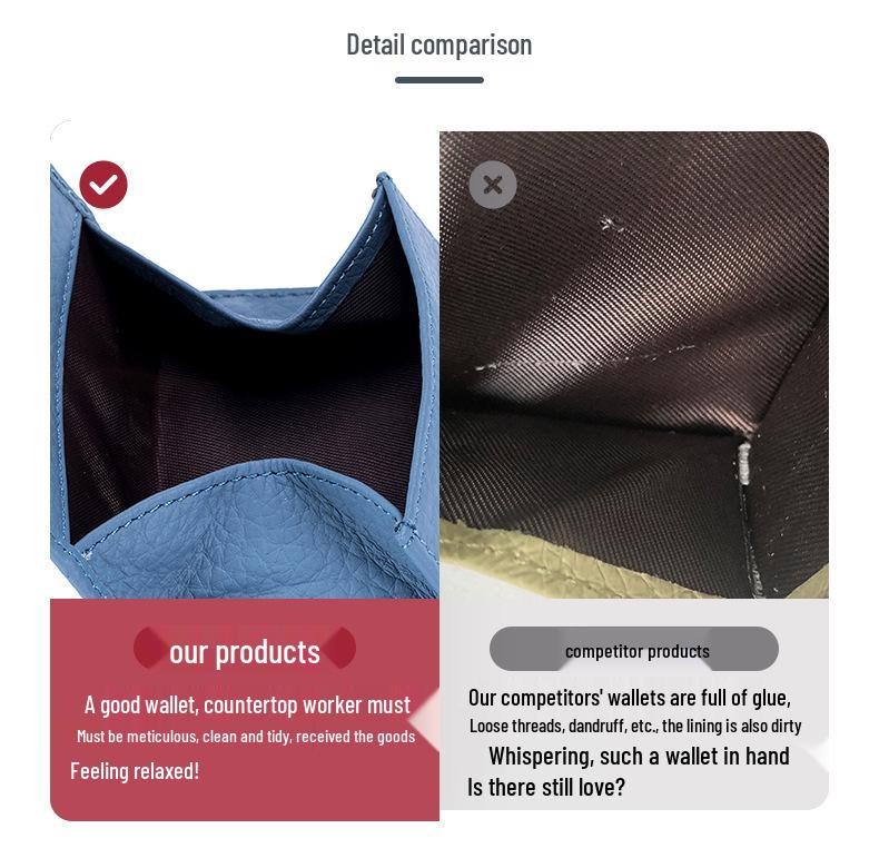 RFID Blocking Japanese Cowhide Women's Ultra-Thin Mini Wallet