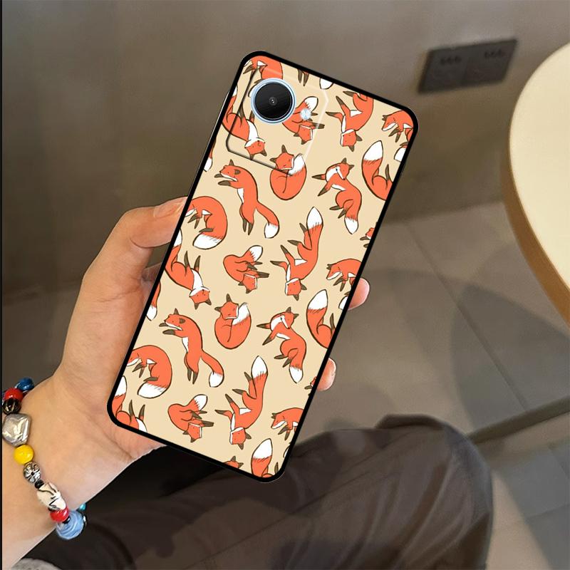 Cartoon Foxes Animal Case For Realme C63 C61 C55 C51 C53 C25 C65 C67 C71 C75 GT6 GT7 Pro 11 12 13 14 15 Pro Plus