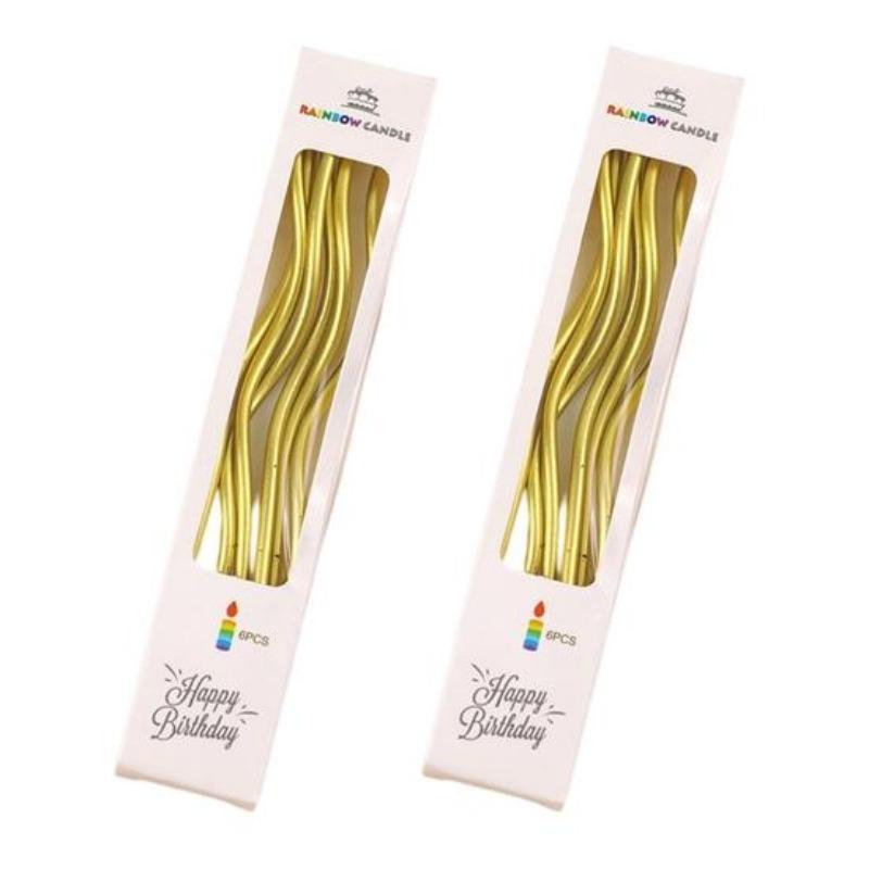 12 Pcs Spiral Candles Inflammable Threaded for Party