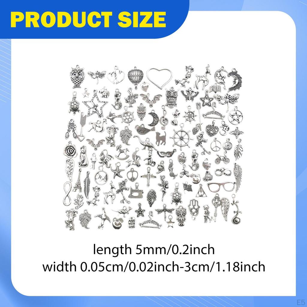 200 Pieces Bulk Charms Pendants Alloy Decors DIY Metal Versatile Compact Jewelry Making