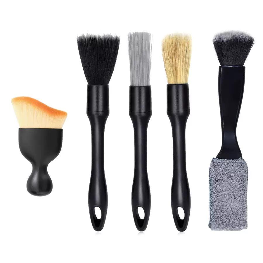 Multi-Purpose Car Cleaning Brush Set: Interior Air Vent, Soft Bristle, Tire Gap & Wash Brushes