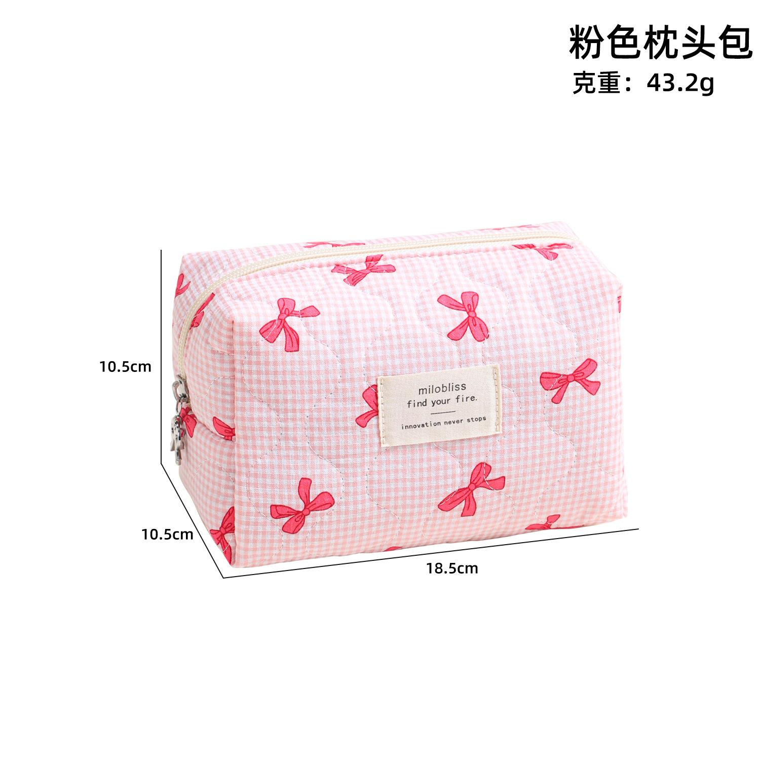 

Bow Print Pink Blue Cute Makeup Bag for Women Large Capacity Toiletry Pouch Cute High Quality Cosmetic Organizer Storage Case