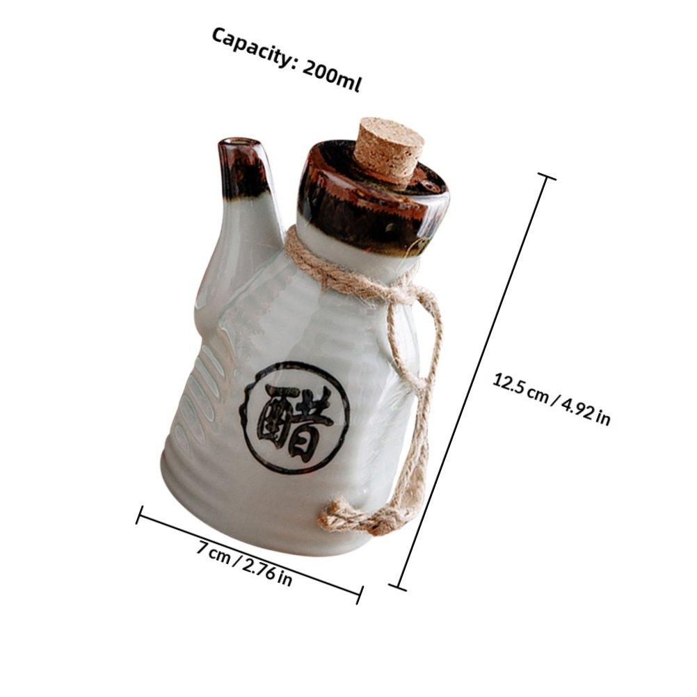 Japanische Keramik-Sojasaucenflasche Hausgewürzkrug Korrosionsbeständiger Küchenöltopf Premium-Gewürzspender