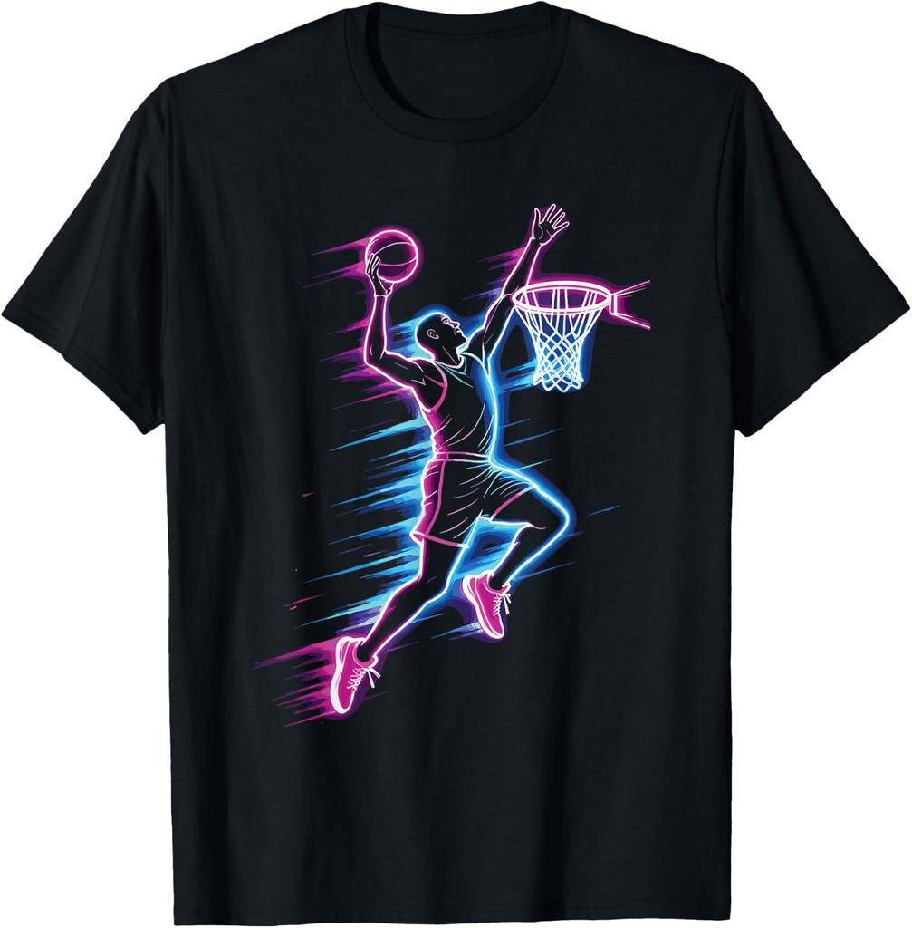 Neon Basketball Dunk Graphic T-shirt
