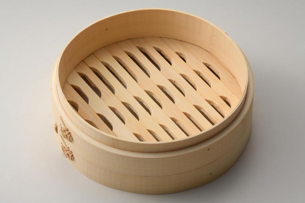 Heist Bamboo Steamer with Base, 18cm, 1 Tier, Includes 20 Dedicated Sheets, Commercial Use, Steamer, FH85018D-11