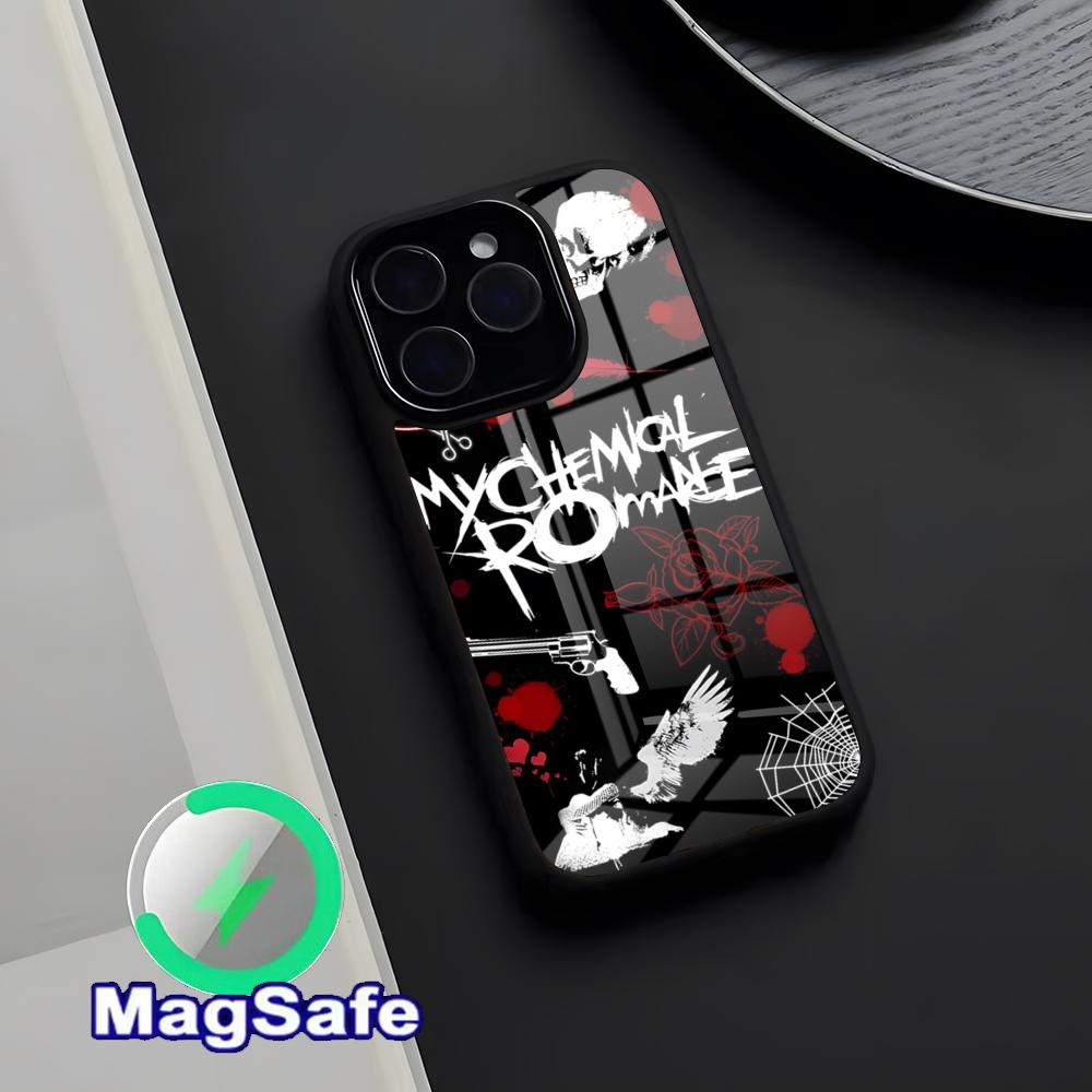 Rock Band My C-chemical Romance Handyhülle Magnetische Glas Hülle Für IPhone 17 Pro Max 16 15 14 13 11 Pro Max Plus Handyhülle