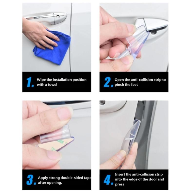 Car Door Edge Guard Protectors Strips Set With High Quality PVC Material And Shock Absorption Design For All Vehicles