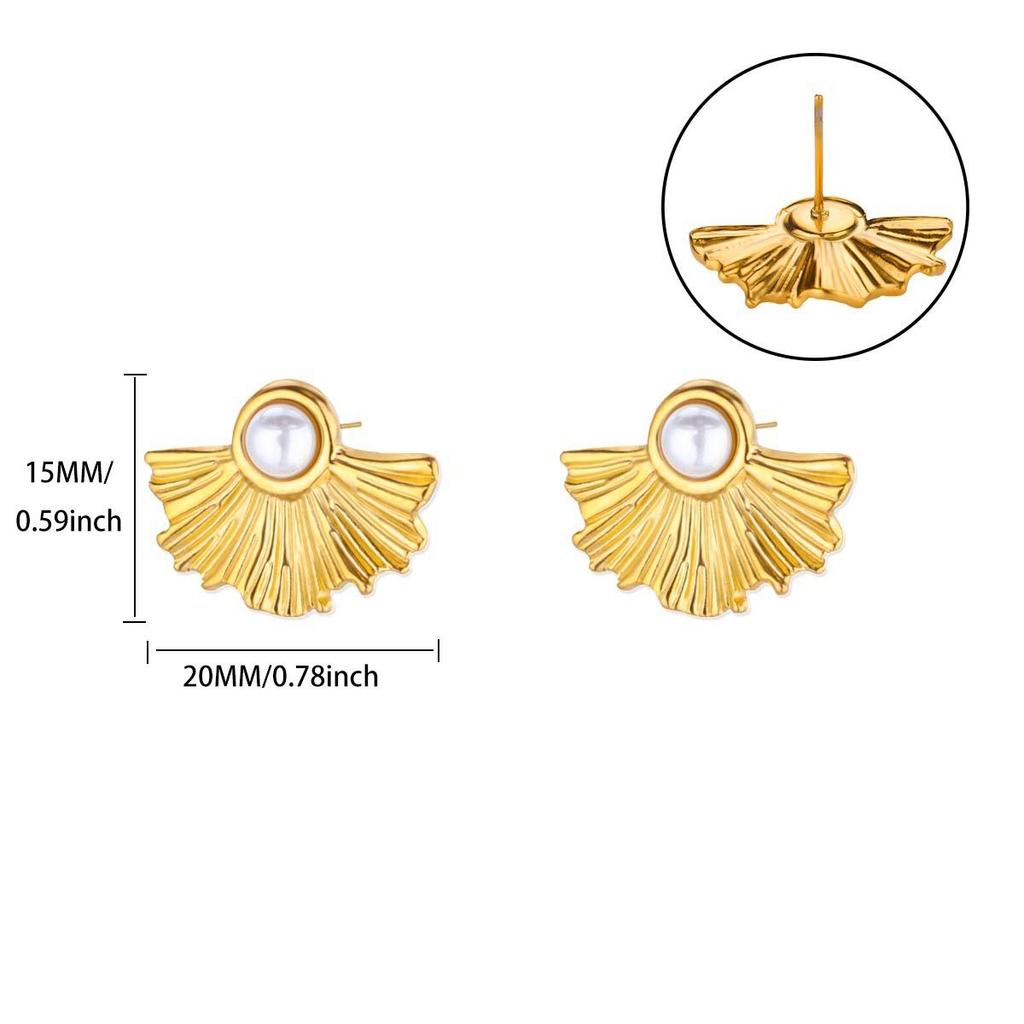 Titanium Steel Stud Earrings Female Pearl Flower Light Luxury High-end Sense Niche Temperament Non-fading Earrings Versatile Earrings