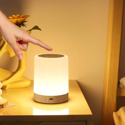 Veilleuse LED Tactile, Recharge USB, Lampe de Table Dimmable, Mode Multicolore, Minuterie, Lampe de Chevet Portable